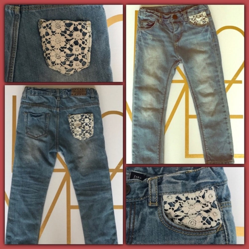 Zara Baby Girl Crochet Pocket Jeans